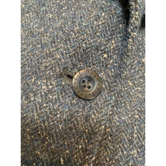 L.L. Bean Women’s XL PET Blue Silk Wool Blend Chevron Blazer Jacket Single Breas - Picture 3 of 7
